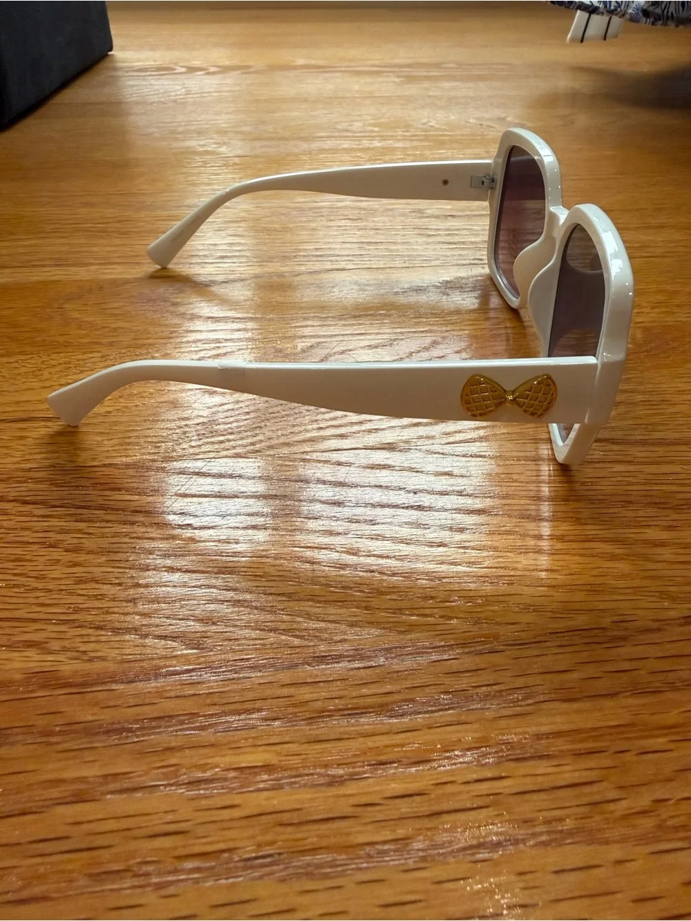 White Square Frame Sunglasses with Dark Lenses